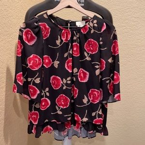 Kate spade rose print blouse